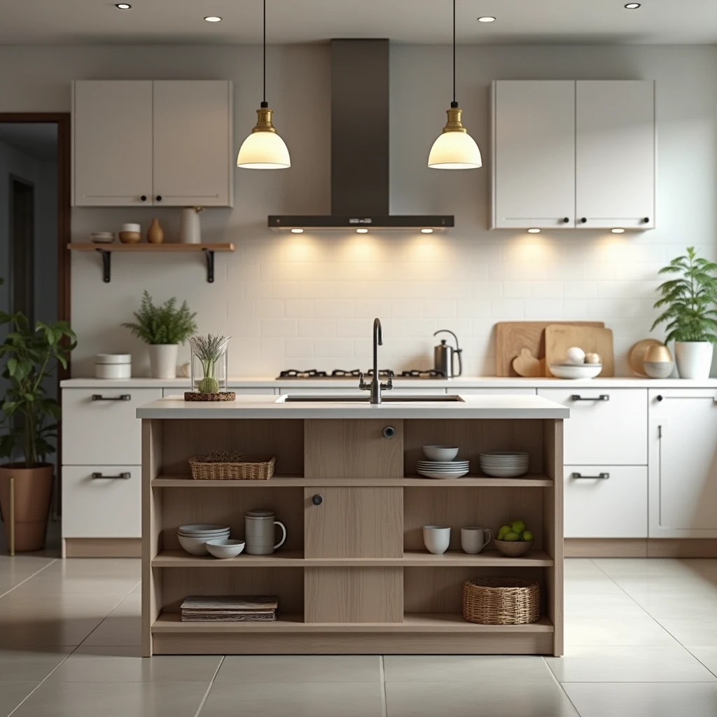 Moderne Kücheninsel mit Stauraum