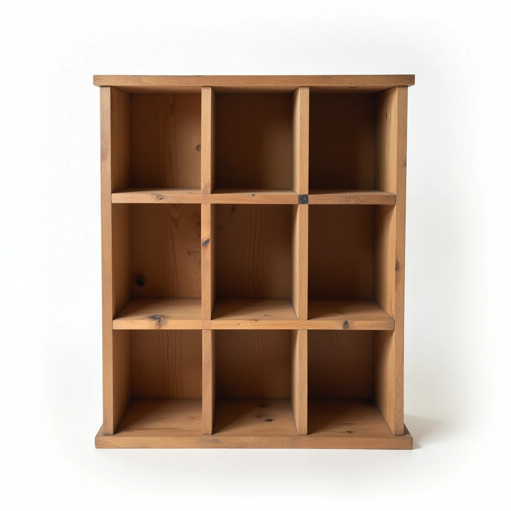 Vintage Holzregal mit 3 Fächern