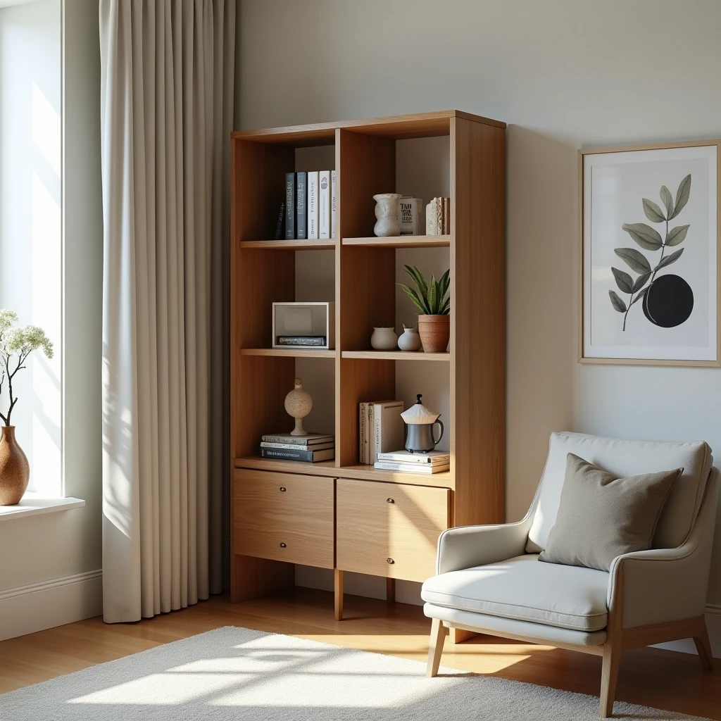 Moderner Bücherregal aus Holz