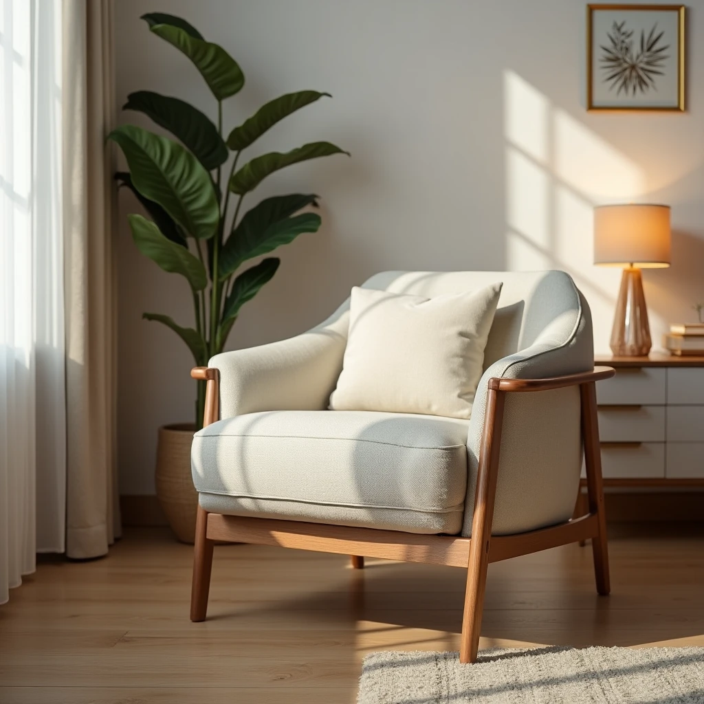 Bequemer Sessel mit weichem Bezug