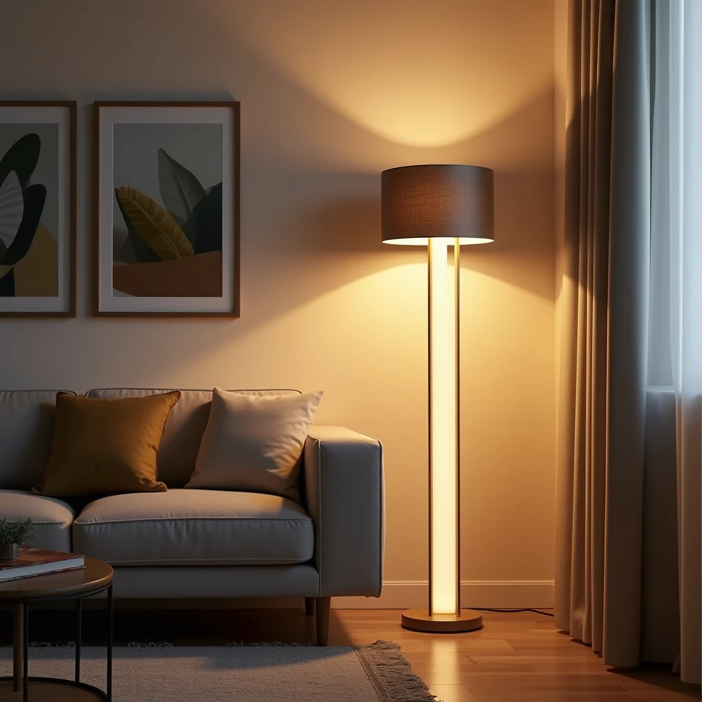 Moderne Stehlampe mit dimmbarem Licht